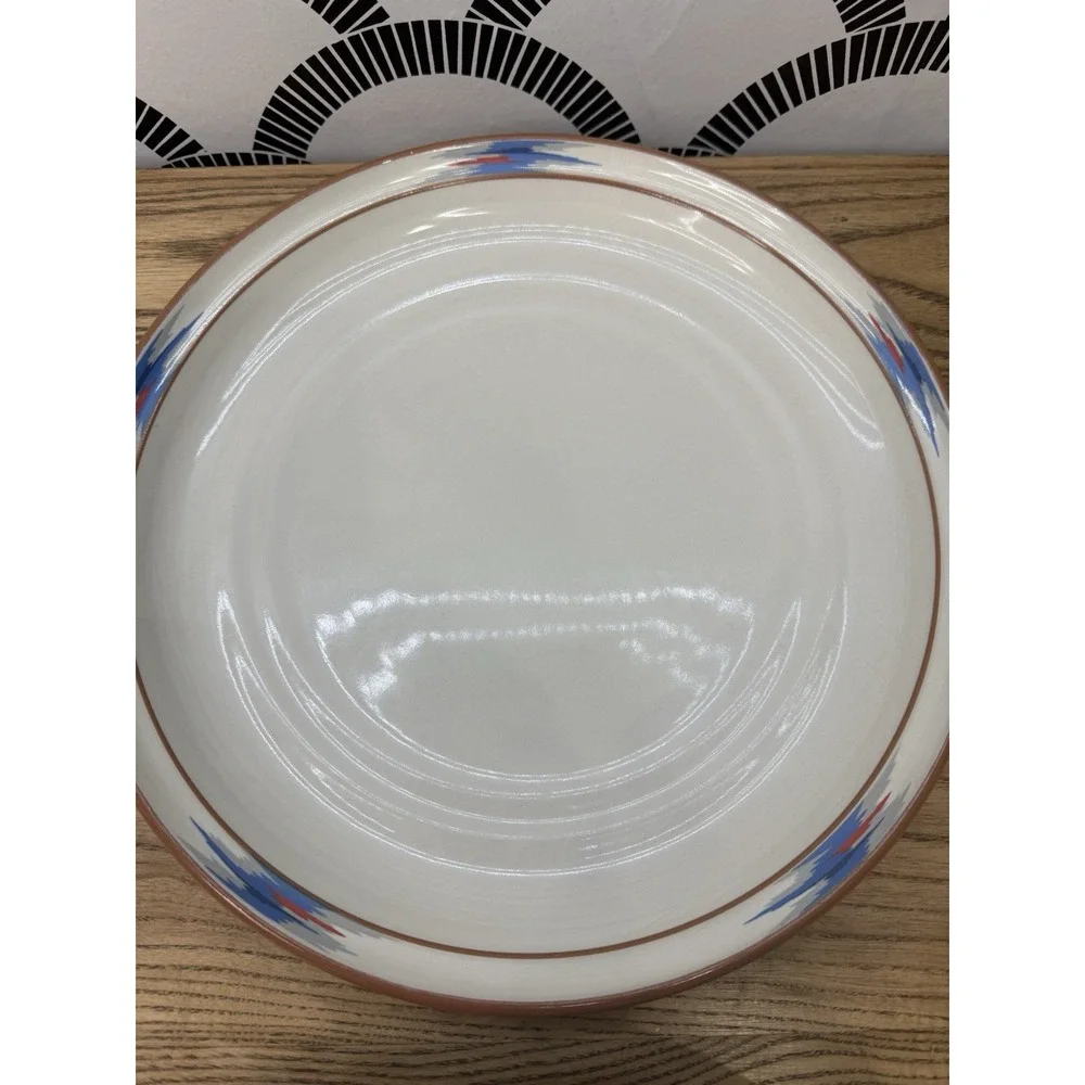 2x Noritake Raindance Stoneware Santa Fe Southwest Blue Edge 10